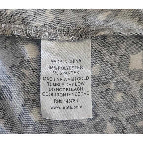Leota Libby Faux Wrap Dress Black and Gray Animal Print Size XL - Picture 6 of 6